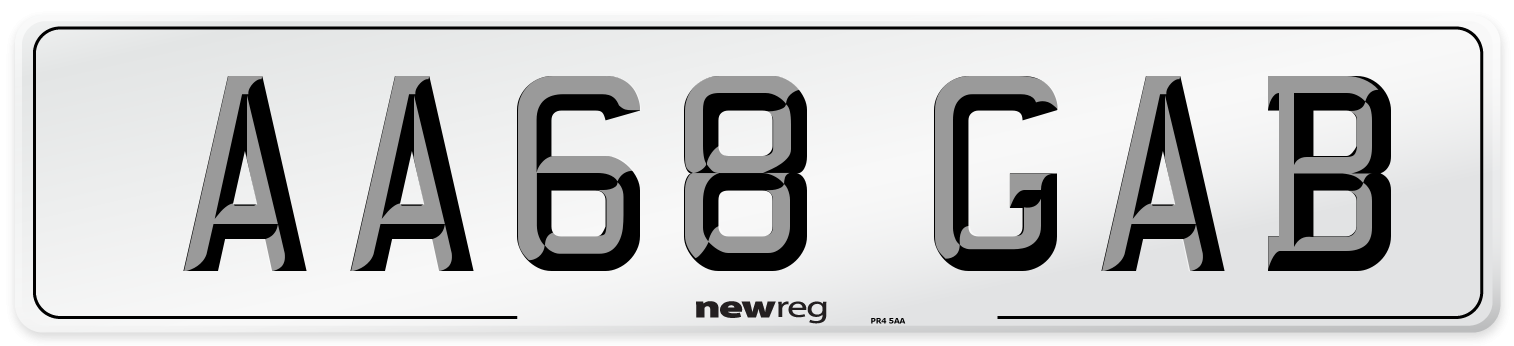 AA68 GAB Number Plate from New Reg